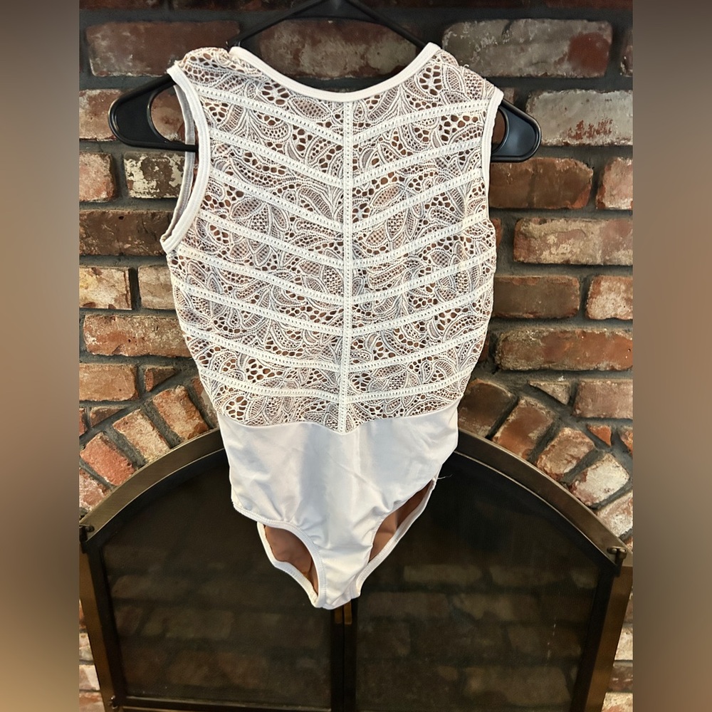 Elegant White Lace leotard